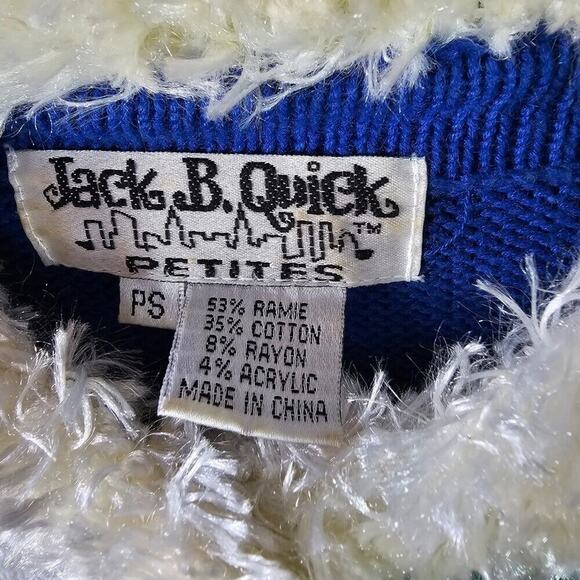 VTG Jack B Quick Winter Cardigan Womens Petite S Snowman Artsy Loud 3D Eccentric - Picture 7 of 7